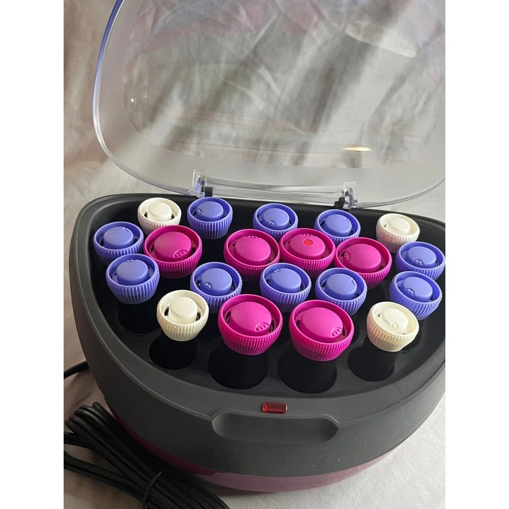 Remington Hair Setter Wax Core Hot Rollers Purple 20pc Ionic Conditioning